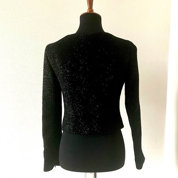 CHANEL Iridescent Tweed Black Zip Crop Jacket NEW - 38 / 2 - Picture 4 of 12